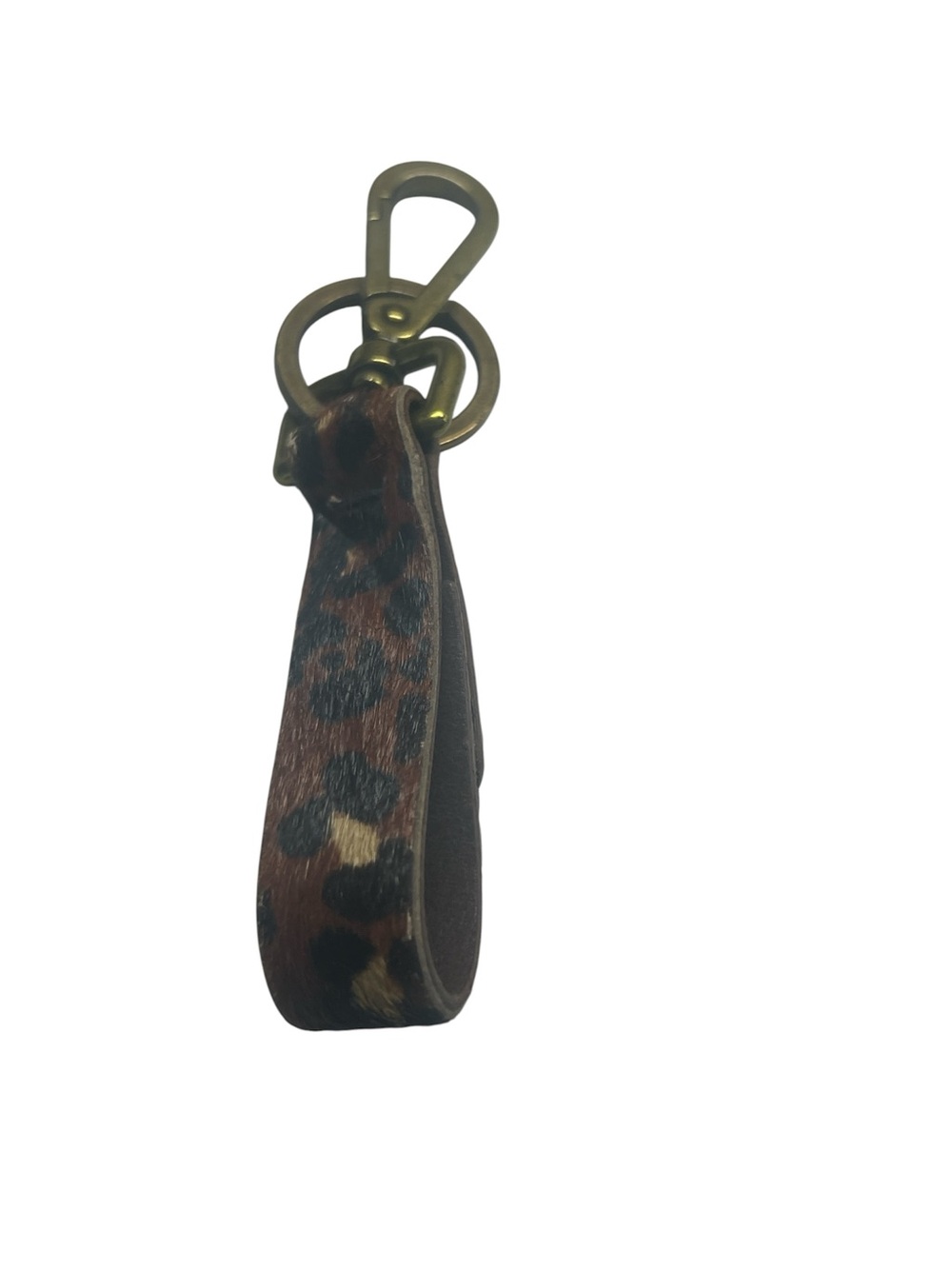 Madewell Brown Leather Strap Key Ring with Brass Loop
